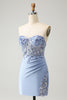 Load image into Gallery viewer, Glitter Lilac Sequined Tight Strapless Corset Party Dress