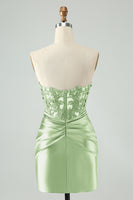 Load image into Gallery viewer, Glitter Navy Beaded Appliques Tight Short Prom Dress