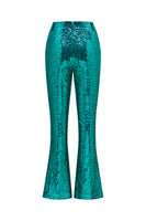 Load image into Gallery viewer, Sparkly Green Sequins Notched Lapel Women Suits with Belt