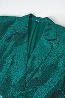 Load image into Gallery viewer, Sparkly Green Sequins Notched Lapel Women Suits with Belt