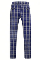 Load image into Gallery viewer, Royal Blue Plaid Peak Lapel Double Breasted 2 Piece Men&#39;s Suit