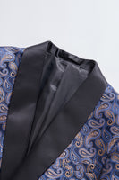Load image into Gallery viewer, Navy Shawl Lapel One Button Embroidery Men&#39;s Party Blazer