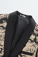 Load image into Gallery viewer, Black Golden Shawl Lapel Embroidery Men&#39;s Party Blazer