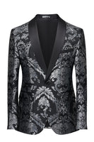 Load image into Gallery viewer, Black Shawl Lapel One Button Men&#39;s Prom Blazer