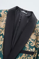 Load image into Gallery viewer, Dark Green Shawl Lapel One Button Embroidery Men&#39;s Prom Jacket
