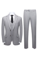 Load image into Gallery viewer, Grey 3 Piece Notched Lapel Men&#39;s Party Suits