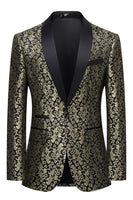 Load image into Gallery viewer, Golden Shawl Lapel Men&#39;s Prom Blazer
