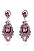 Load image into Gallery viewer, Champagne Tassel Glass Luxury Drop Earrings