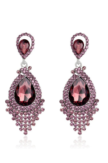 Champagne Tassel Glass Luxury Drop Earrings