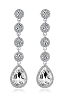 Load image into Gallery viewer, Bridal White Crystal Wedding Earrings