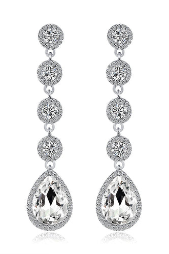 Bridal White Crystal Wedding Earrings