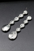 Load image into Gallery viewer, Bridal White Crystal Wedding Earrings