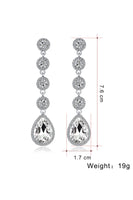 Load image into Gallery viewer, Bridal White Crystal Wedding Earrings