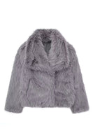 Load image into Gallery viewer, Black Shawl Lapel Short Fitted Faux Fur