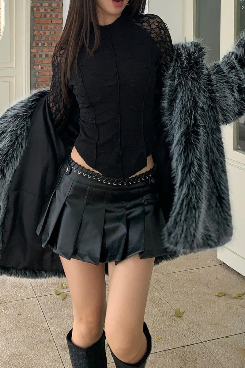 Load image into Gallery viewer, Stylish Black White Midi Faux Fur Women&#39;s Coat