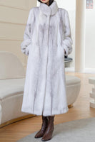 Load image into Gallery viewer, White Fluffy Faux Fur Long Sleeves Long Coat