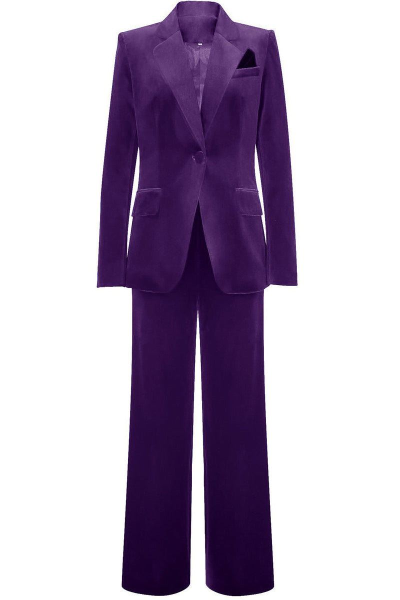 Load image into Gallery viewer, Royal Blue Velvet Single Button Women&#39;s Suits