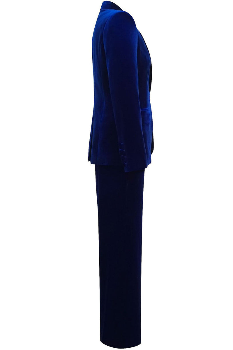 Load image into Gallery viewer, Royal Blue Velvet Single Button Women&#39;s Suits