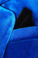 Load image into Gallery viewer, Royal Blue Velvet Single Button Women&#39;s Suits