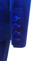 Load image into Gallery viewer, Royal Blue Velvet Single Button Women&#39;s Suits