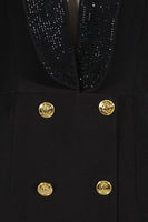 Load image into Gallery viewer, Sparkly Black Shawl Lapel Backless Beading Women&#39;s Blazer