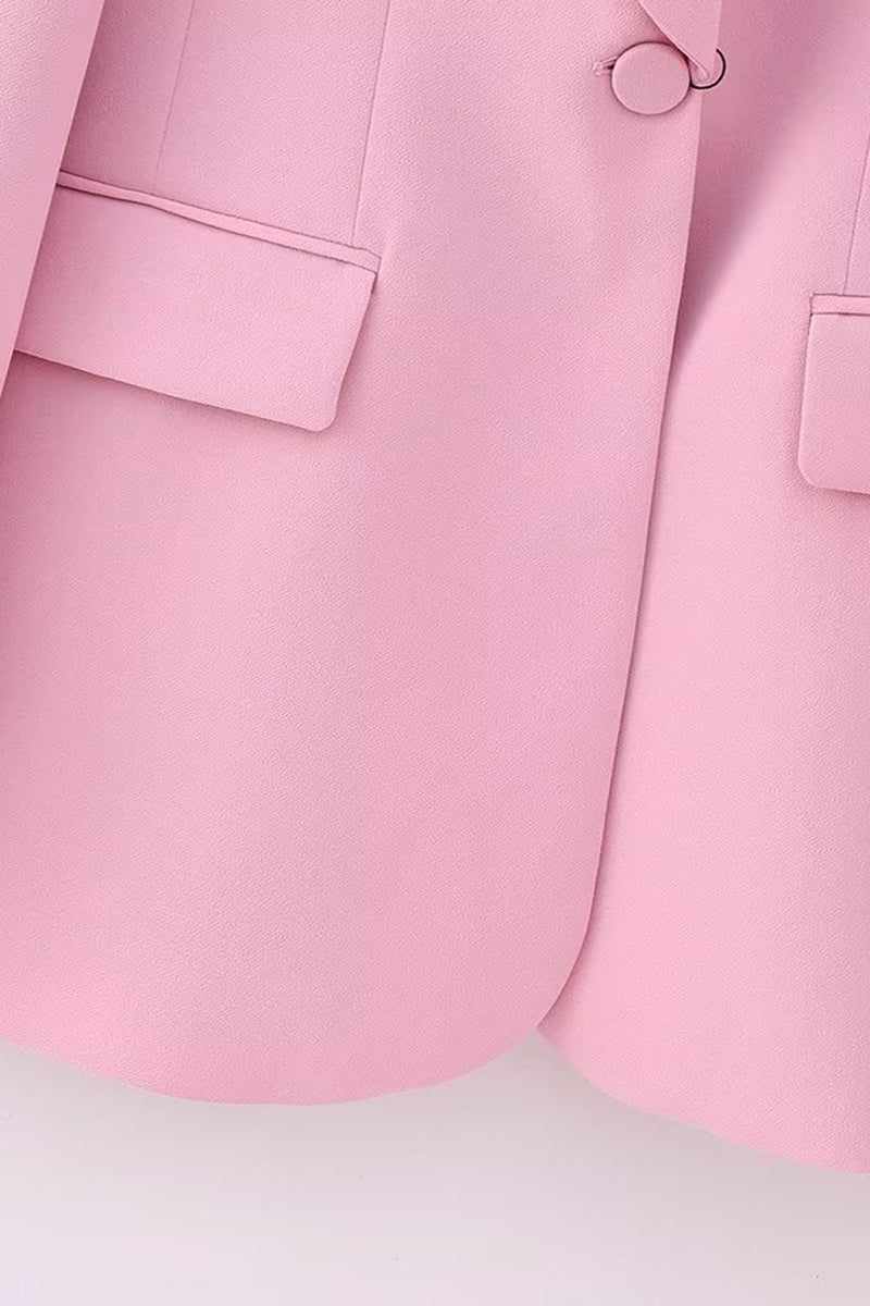 Load image into Gallery viewer, Pink Shawl Lapel One Button 2 Pieces Women Suits