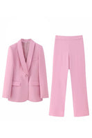 Load image into Gallery viewer, Pink Shawl Lapel One Button 2 Pieces Women Suits