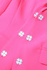 Load image into Gallery viewer, Fuchsia Peak Lapel Women Blazer with Pearl Belt