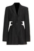 Load image into Gallery viewer, Black Cut-out Slim Fit Women Party Blazer