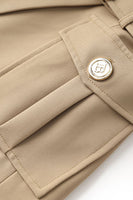 Load image into Gallery viewer, Light Brown Peak Lapel Slim Fit Women Blazer with Belt