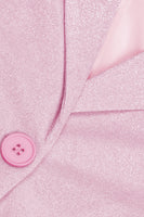Load image into Gallery viewer, Glitter Pink Notched Lapel Women Blazer