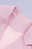 Load image into Gallery viewer, Glitter Pink Notched Lapel Women Blazer