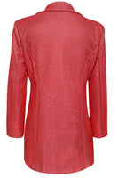 Load image into Gallery viewer, Glitter Pink Notched Lapel Women Blazer