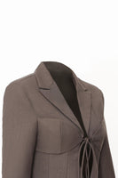 Load image into Gallery viewer, Coffee Slim Fit Lace-up Women Blazer