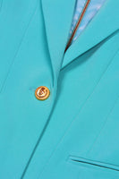 Load image into Gallery viewer, Lake Blue Peak Lapel Long Sleeves One Button Women Blazer