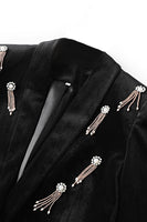 Load image into Gallery viewer, Black 2 Piece Shawl Lapel Women Party Suits