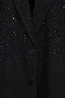 Load image into Gallery viewer, Sparkly Black Notched Lapel Women Blazer with Beading