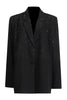 Load image into Gallery viewer, Sparkly Black Notched Lapel Women Blazer with Beading