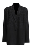 Load image into Gallery viewer, Sparkly Black Notched Lapel Women Blazer with Beading