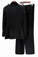 Load image into Gallery viewer, Black Shawl Lapel 2 Pieces Women Suits with Butterflies