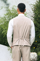 Load image into Gallery viewer, Ivory 3 Pieces Peak Lapel Stripes Men&#39;s Prom Suits