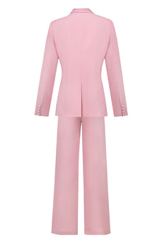 Blush Peak Lapel Buttons Women Party Suits