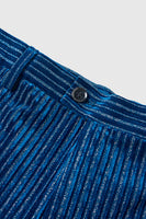 Load image into Gallery viewer, Ink Blue Notched Lapel Stripes Women Party Suits