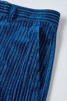 Load image into Gallery viewer, Ink Blue Notched Lapel Stripes Women Party Suits