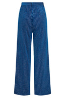 Load image into Gallery viewer, Ink Blue Notched Lapel Stripes Women Party Suits