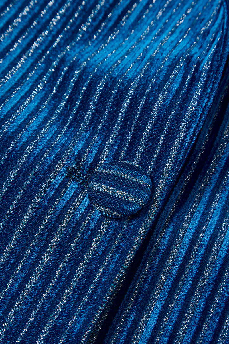 Load image into Gallery viewer, Ink Blue Notched Lapel Stripes Women Party Suits