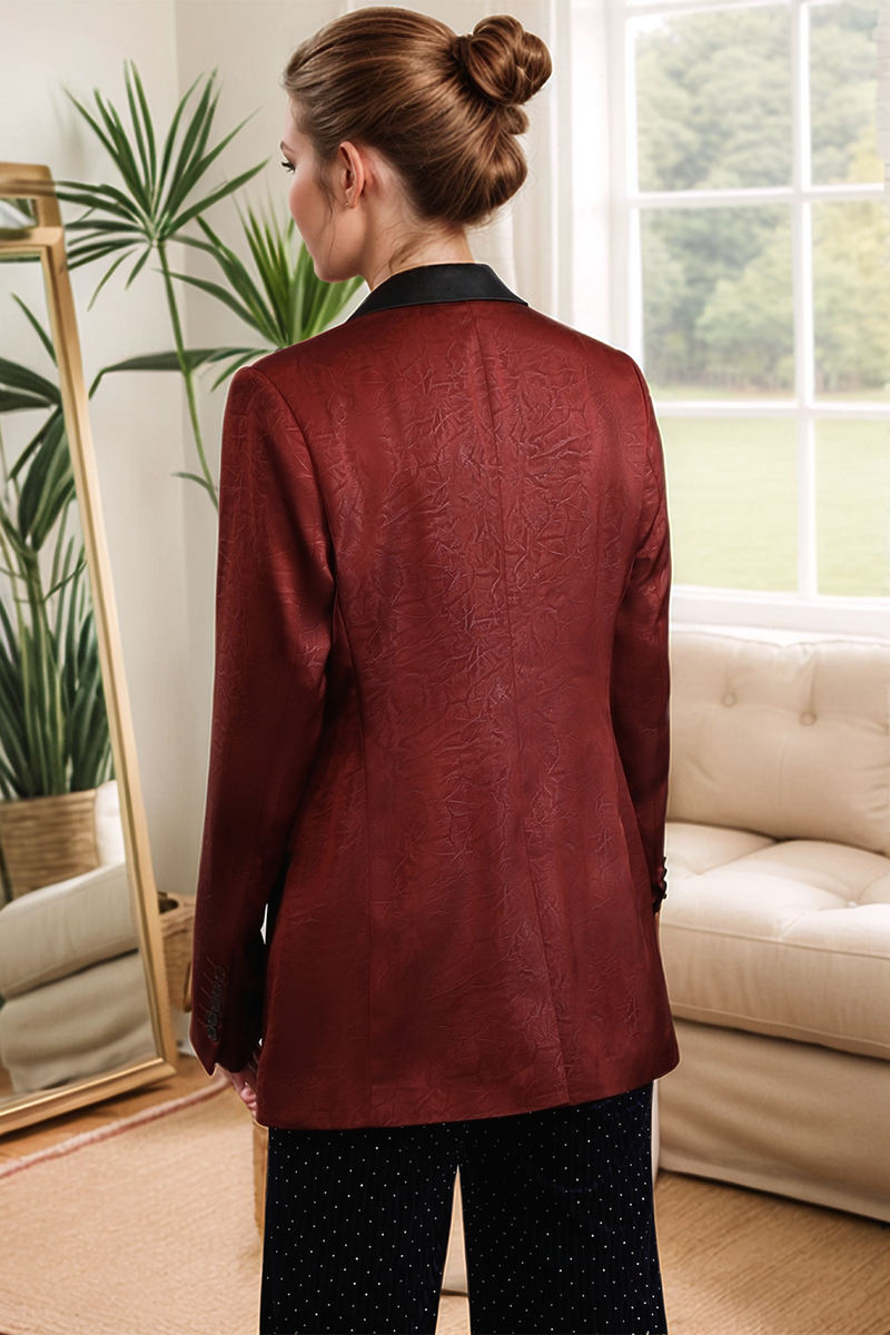 Load image into Gallery viewer, Rust Peak Lapel One Button Women Party Blazer