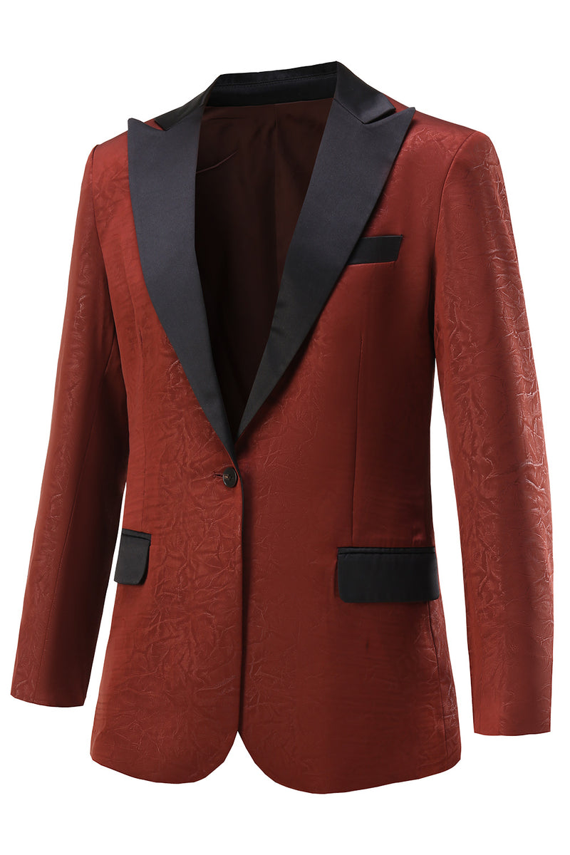 Load image into Gallery viewer, Rust Peak Lapel One Button Women Party Blazer