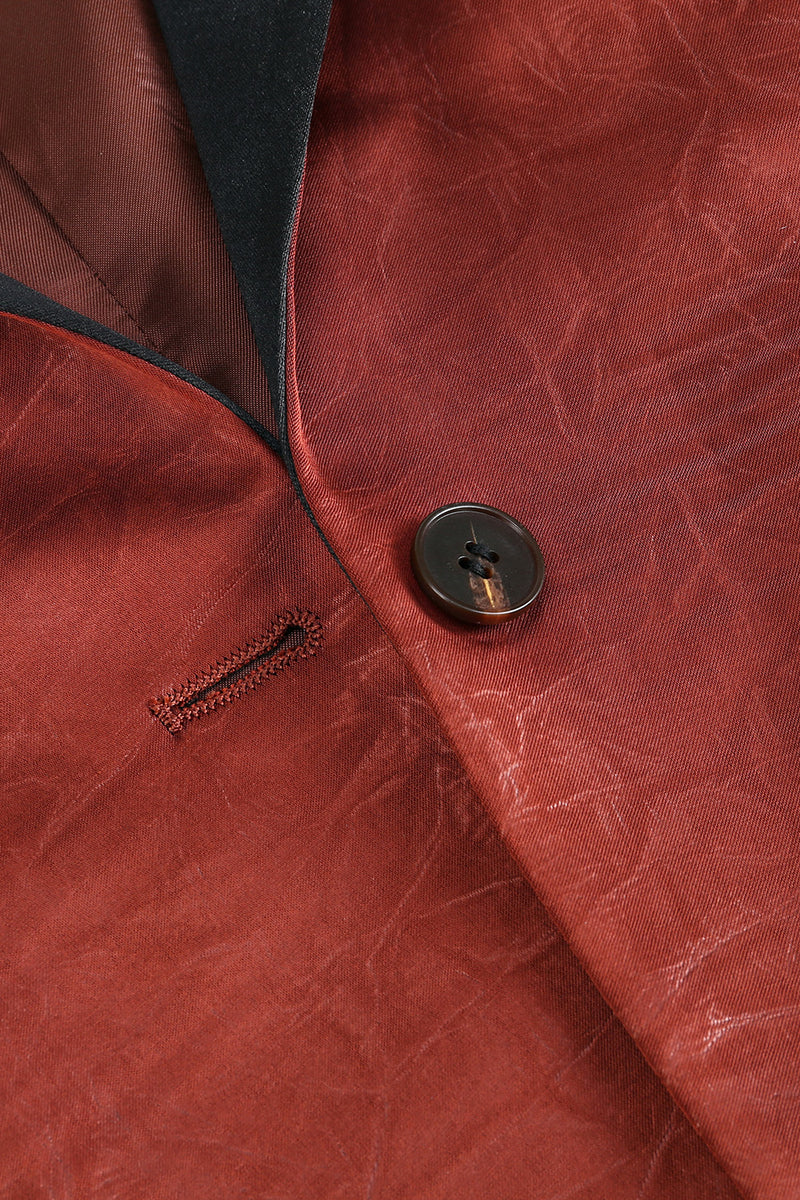 Load image into Gallery viewer, Rust Peak Lapel One Button Women Party Blazer