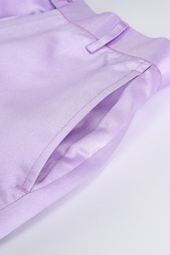 Purple 2 Pieces Peak Lapel Women Party Suits